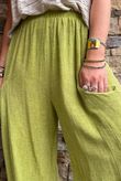 Lina Linen Blend Barrel Pant Washed Olive